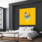 Good Dogs French Bulldog Bright by Moira Hershey on GIANT ART - blue animals