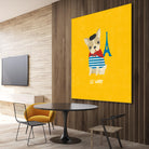 Good Dogs French Bulldog Bright by Moira Hershey on GIANT ART - blue animals