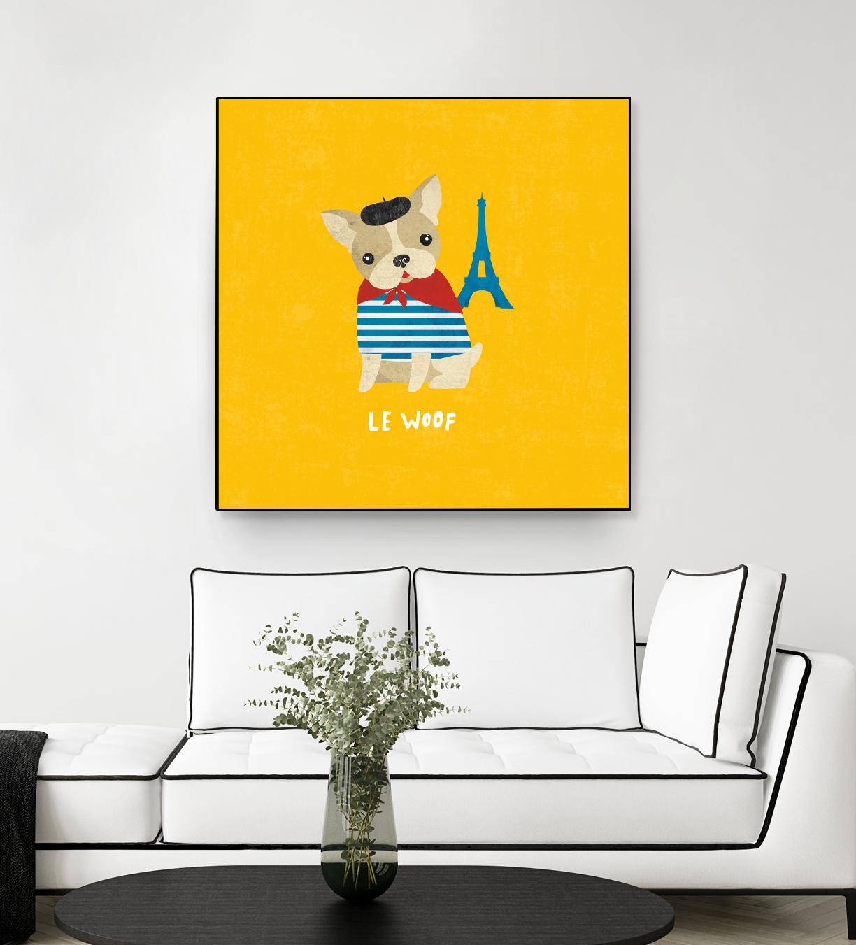 Good Dogs French Bulldog Bright by Moira Hershey on GIANT ART - blue animals