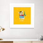 Good Dogs French Bulldog Bright by Moira Hershey on GIANT ART - blue animals