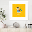 Good Dogs French Bulldog Bright by Moira Hershey on GIANT ART - blue animals