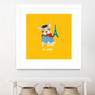 Good Dogs French Bulldog Bright by Moira Hershey on GIANT ART - blue animals