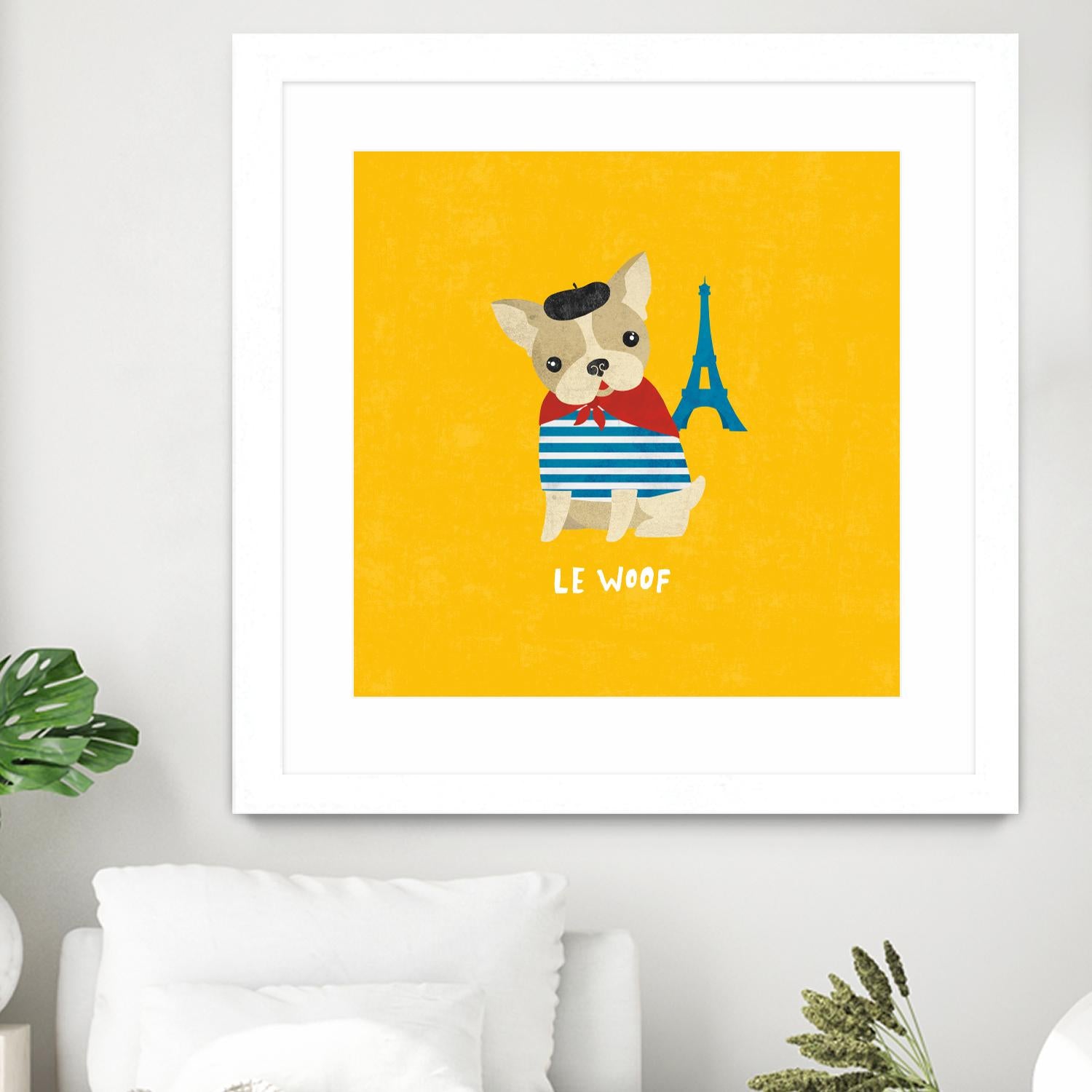 Good Dogs French Bulldog Bright by Moira Hershey on GIANT ART - blue animals