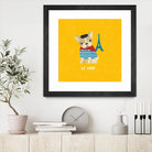 Good Dogs French Bulldog Bright by Moira Hershey on GIANT ART - blue animals