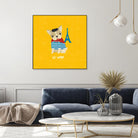 Good Dogs French Bulldog Bright by Moira Hershey on GIANT ART - blue animals