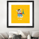 Good Dogs French Bulldog Bright by Moira Hershey on GIANT ART - blue animals