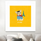 Good Dogs French Bulldog Bright by Moira Hershey on GIANT ART - blue animals