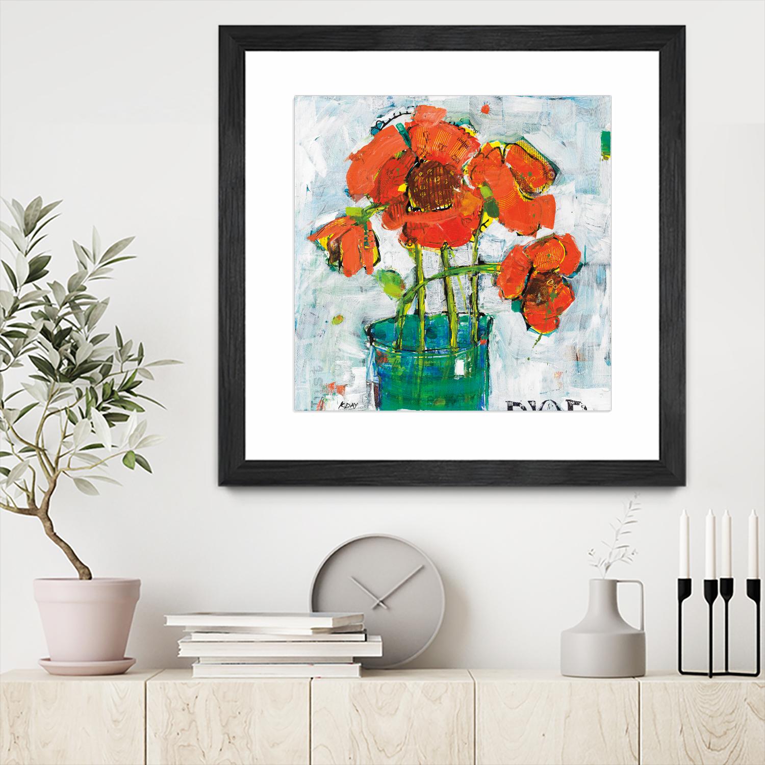 POP Original by Kellie Day on GIANT ART - turquoise floral