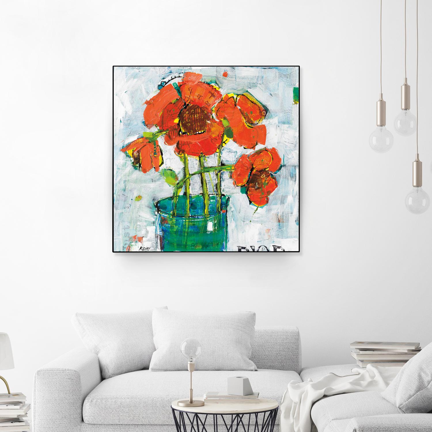 POP Original by Kellie Day on GIANT ART - turquoise floral