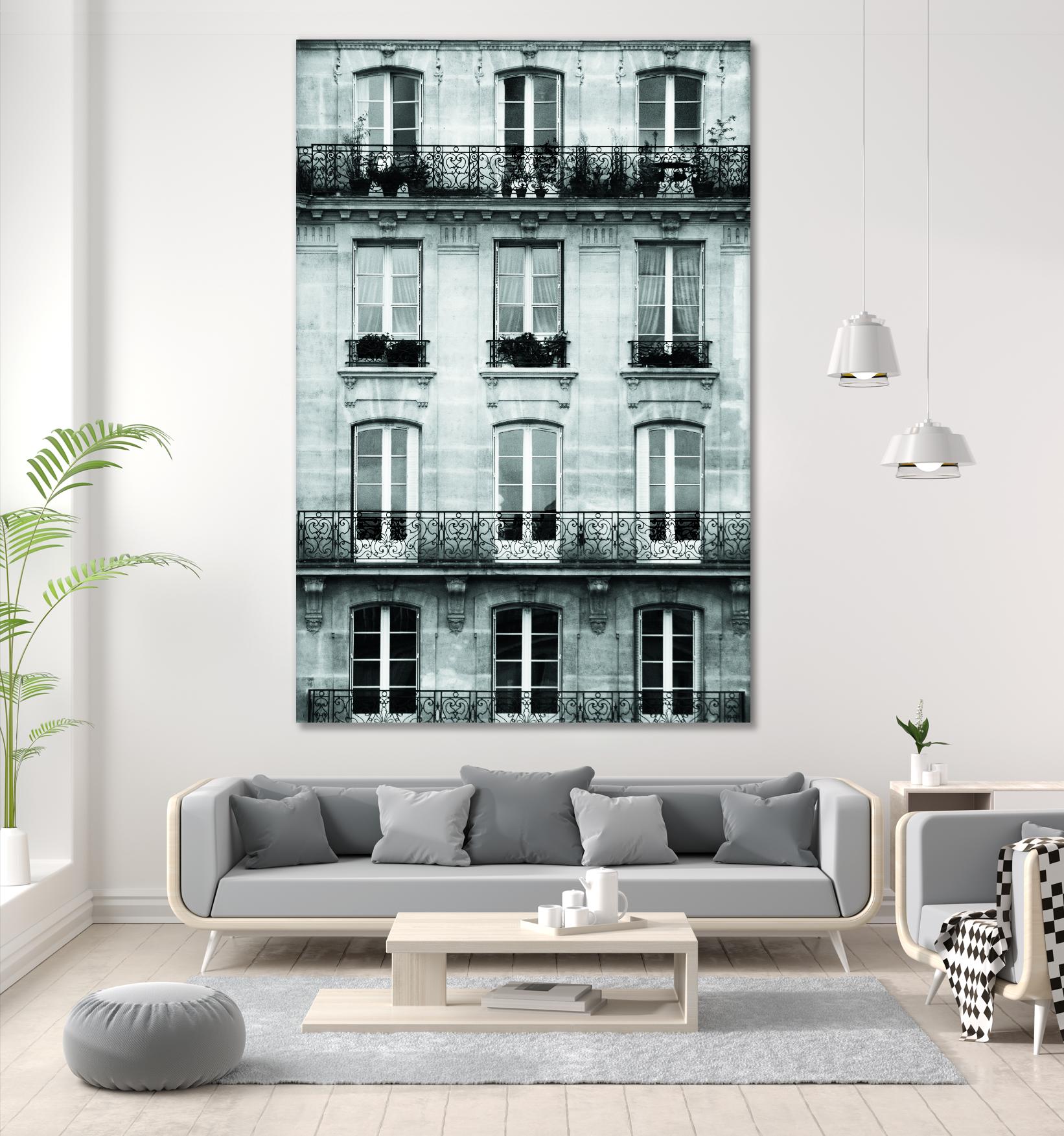 Across the Street II by Laura Marshall on GIANT ART - black architectural