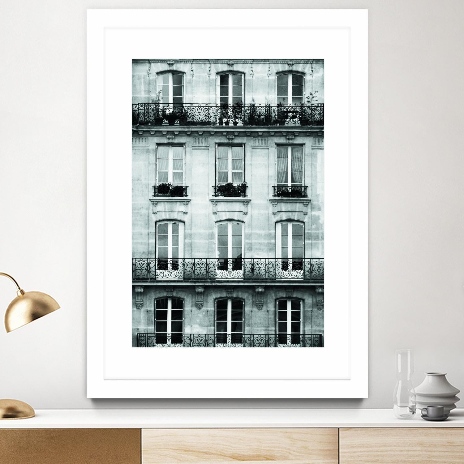 Across the Street II by Laura Marshall on GIANT ART - black architectural