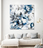 Scent of Roses Indigo II by Portfolio on GIANT ART - grey floral
