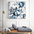 Scent of Roses Indigo II by Portfolio on GIANT ART - grey floral