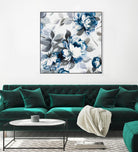 Scent of Roses Indigo II by Portfolio on GIANT ART - grey floral