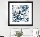 Scent of Roses Indigo II by Portfolio on GIANT ART - grey floral