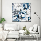 Scent of Roses Indigo II by Portfolio on GIANT ART - grey floral