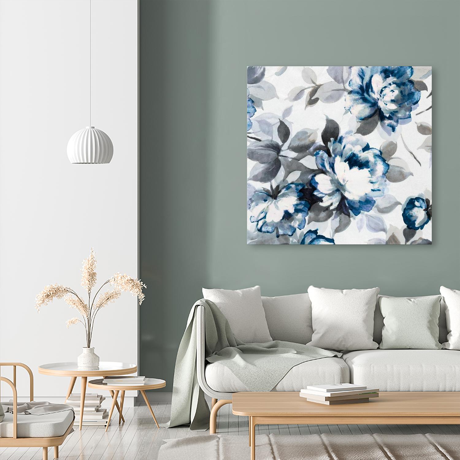 Scent of Roses Indigo II by Portfolio on GIANT ART - blue floral