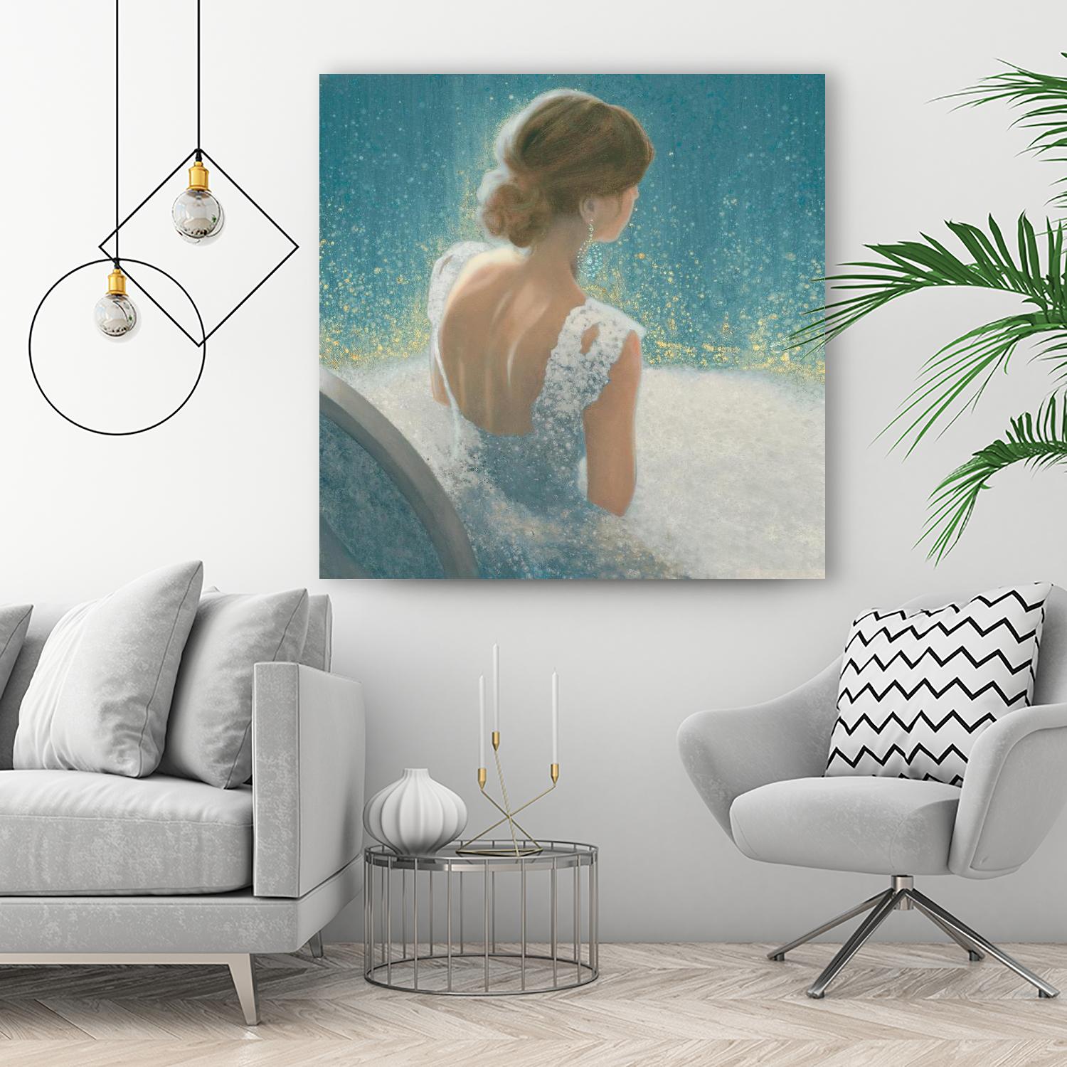 Before the Opera Blue by James Wiens on GIANT ART - white figurative ballerine