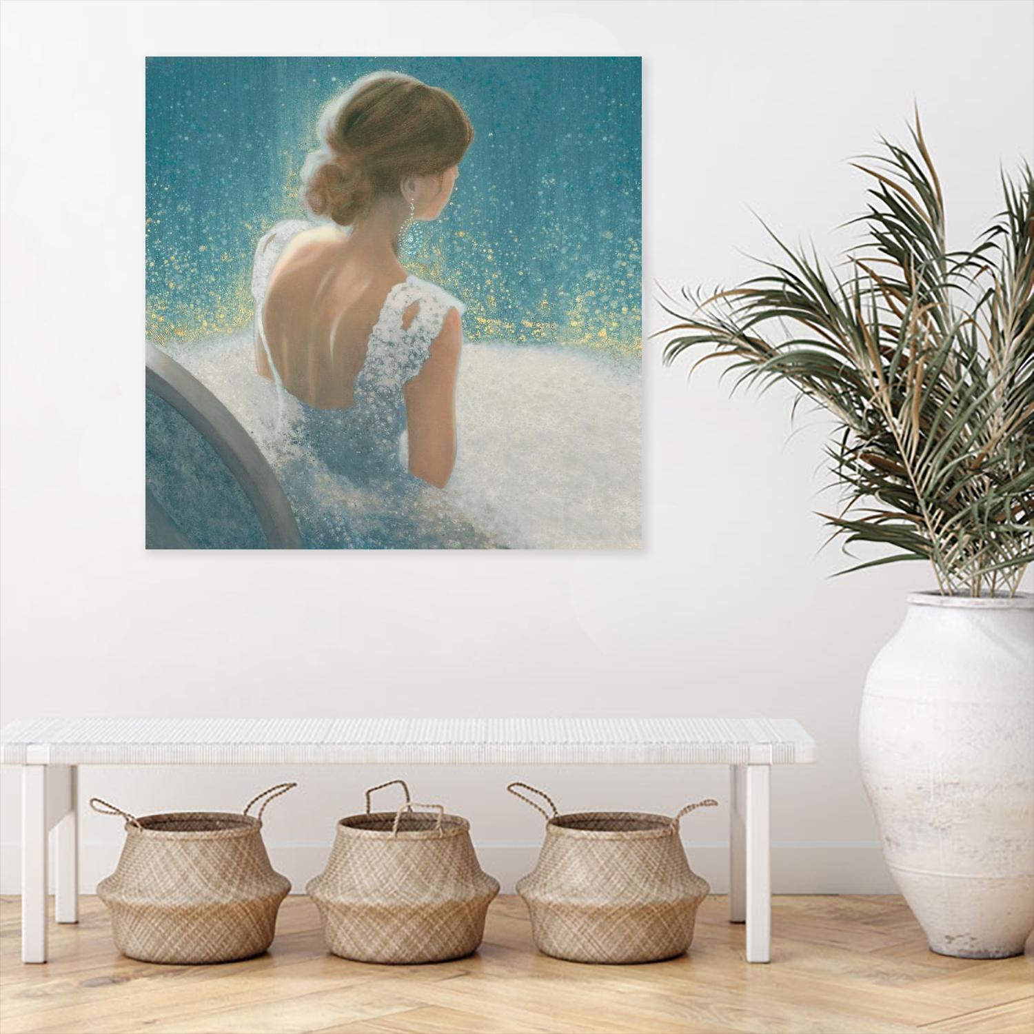 Before the Opera Blue by James Wiens on GIANT ART - white figurative ballerine