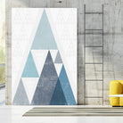 Mod Triangles III Blue by Michael Mullan on GIANT ART - white contemporary
