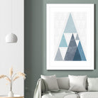 Mod Triangles III Blue by Michael Mullan on GIANT ART - white contemporary