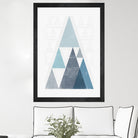 Mod Triangles III Blue by Michael Mullan on GIANT ART - white contemporary