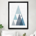 Mod Triangles III Blue by Michael Mullan on GIANT ART - white contemporary