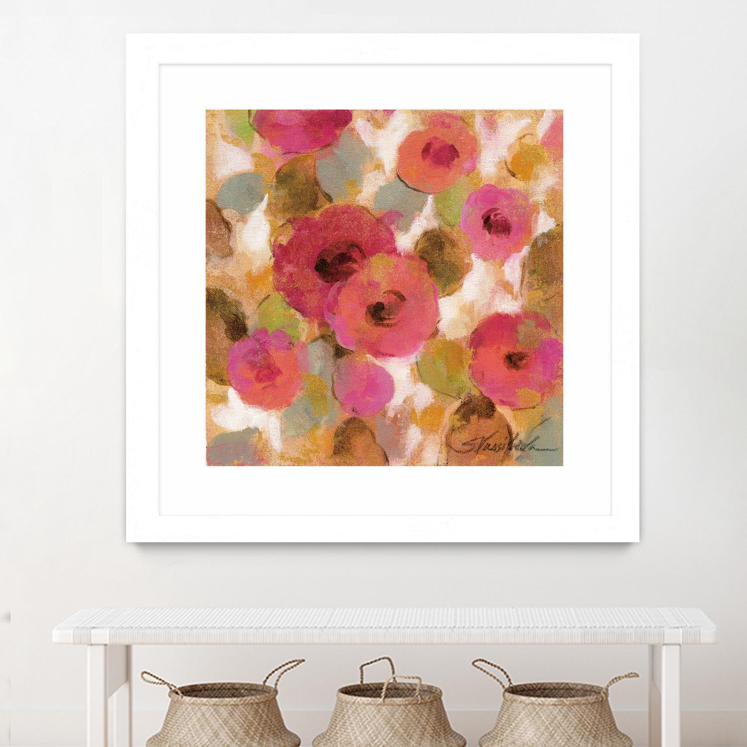 Glorious Pink Floral II by Silvia Vassileva on GIANT ART - yellow floral