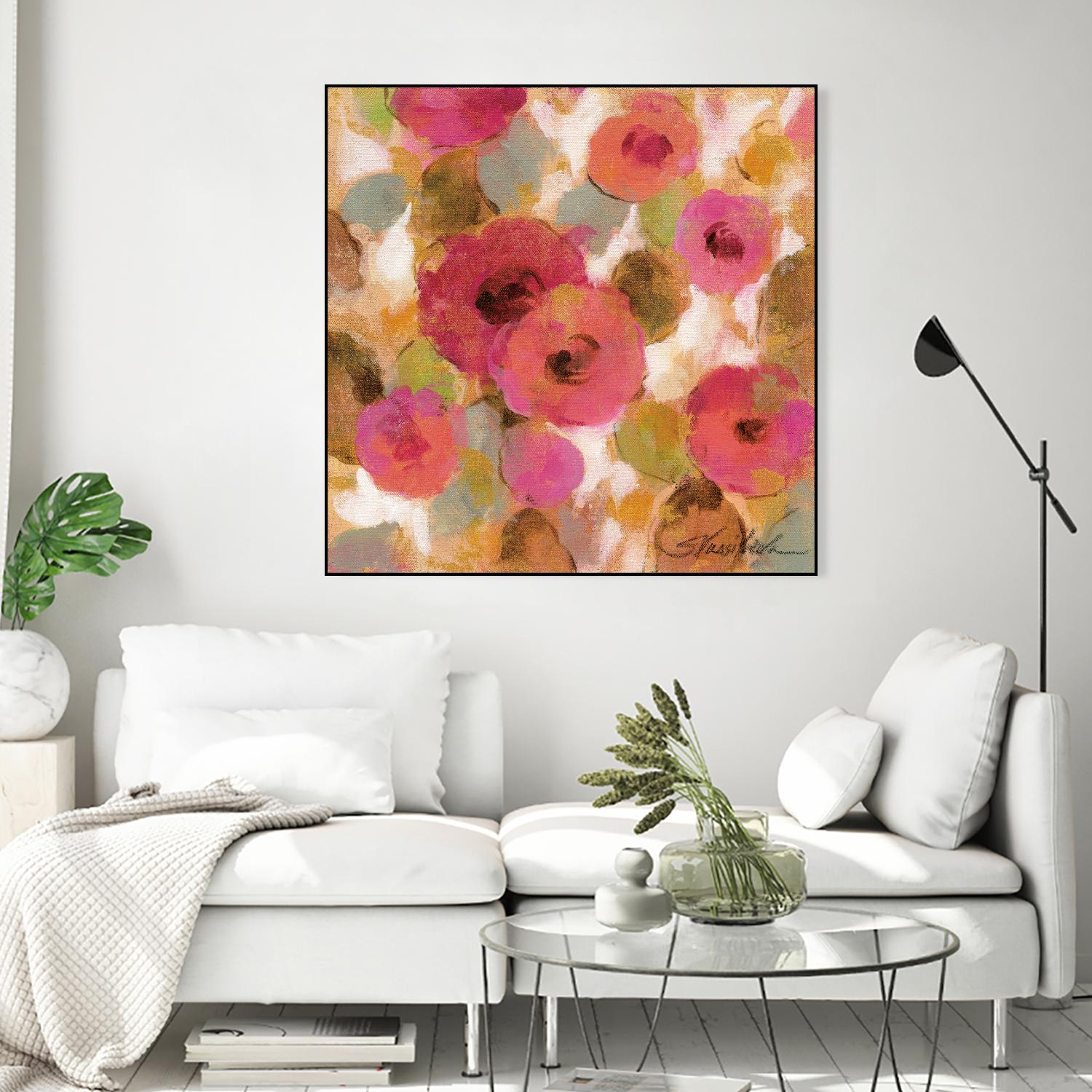 Glorious Pink Floral II by Silvia Vassileva on GIANT ART - yellow floral