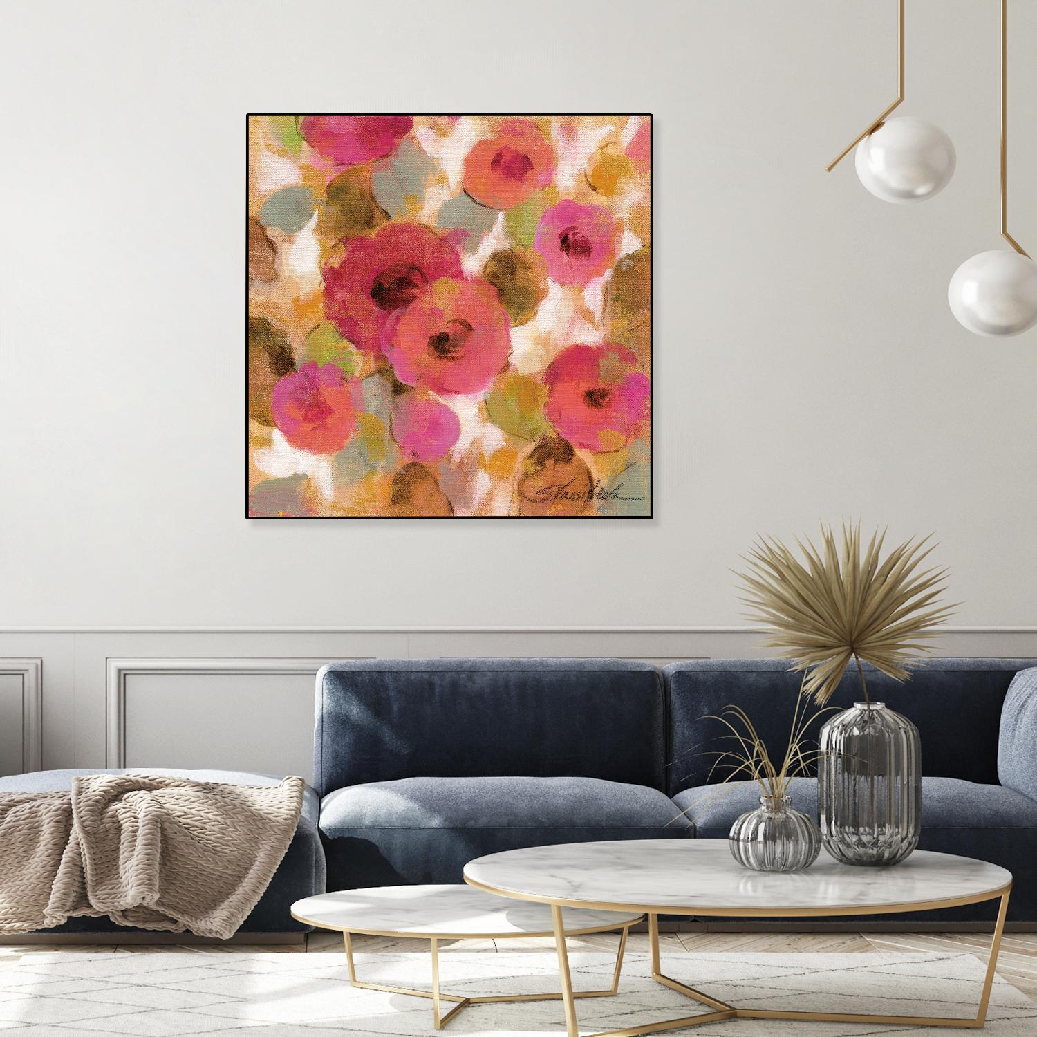 Glorious Pink Floral II by Silvia Vassileva on GIANT ART - yellow floral