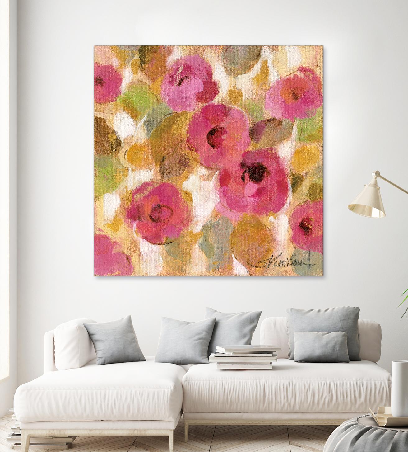 Glorious Pink Floral III by Silvia Vassileva on GIANT ART - yellow floral