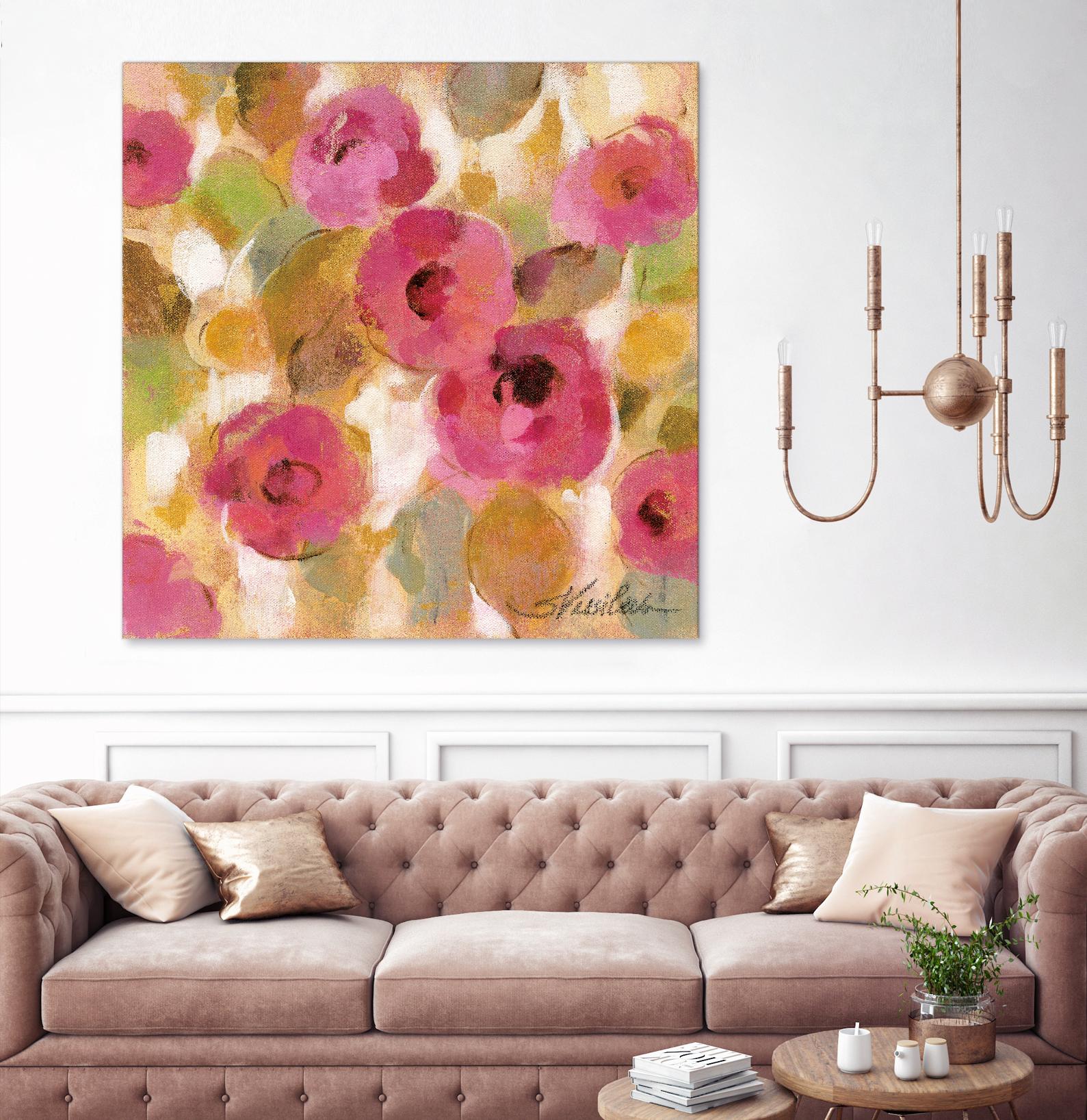 Glorious Pink Floral III by Silvia Vassileva on GIANT ART - yellow floral
