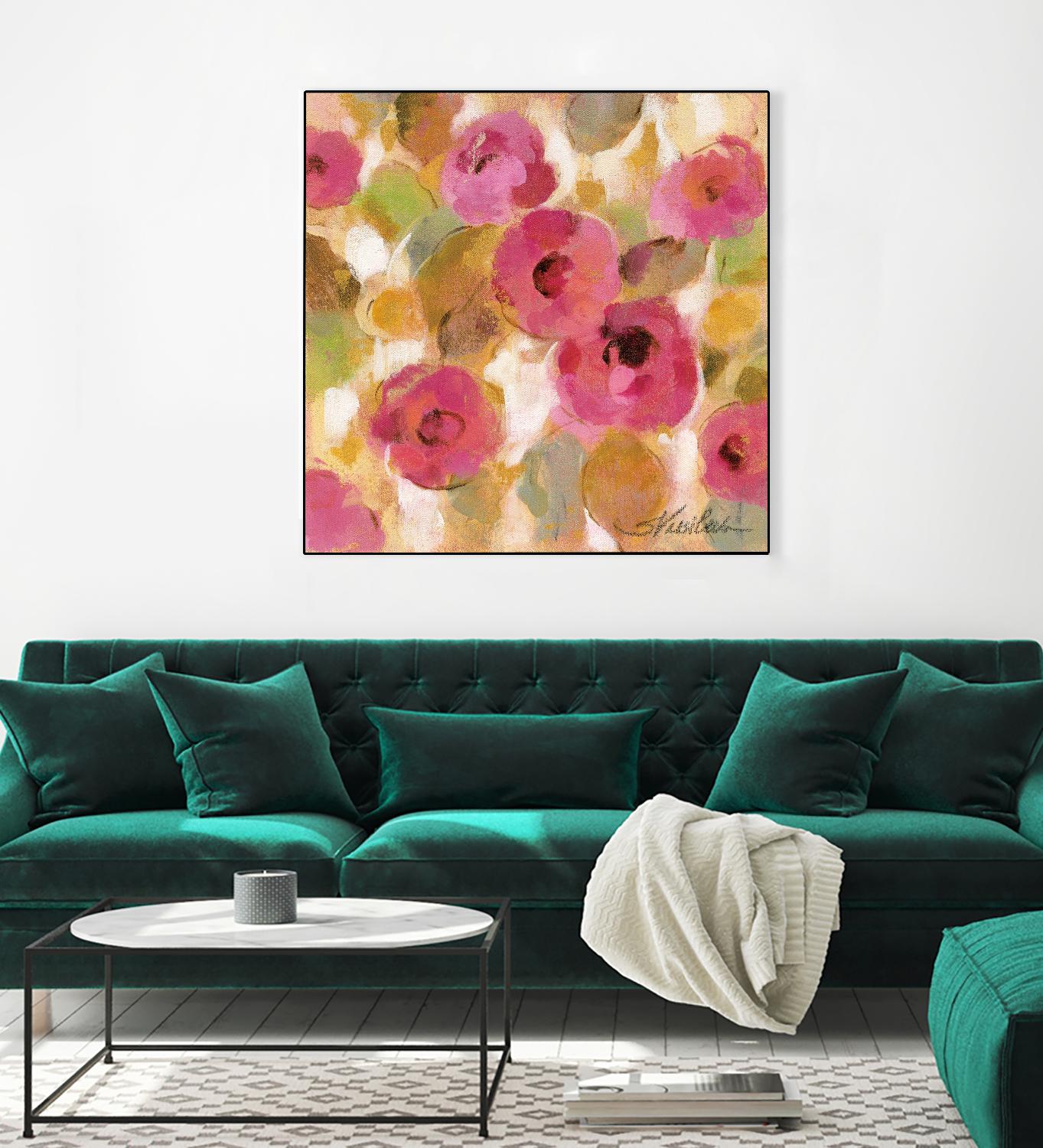 Glorious Pink Floral III by Silvia Vassileva on GIANT ART - yellow floral