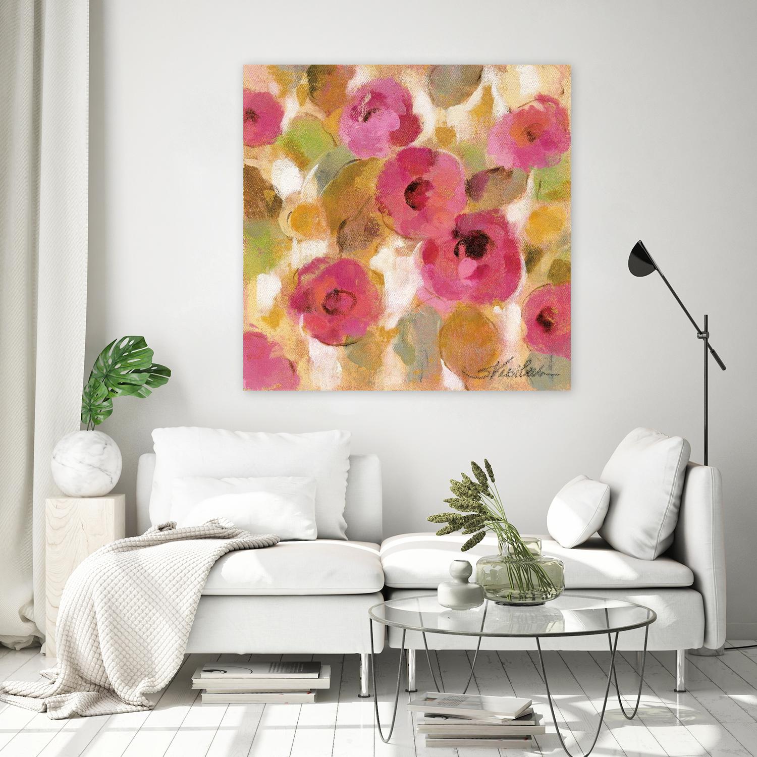 Glorious Pink Floral III by Silvia Vassileva on GIANT ART - yellow floral