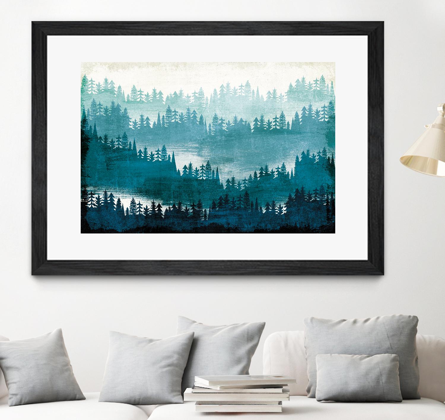 Mountainscape Blue by Michael Mullan on GIANT ART - white landscape