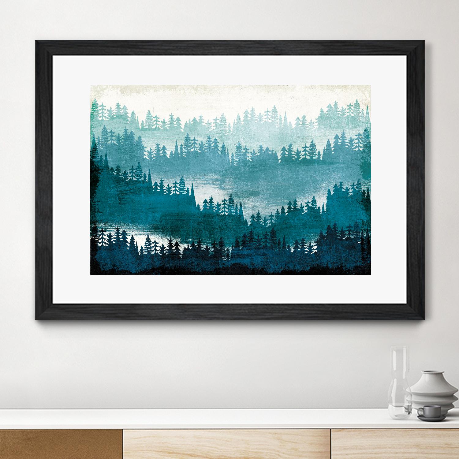 Mountainscape Blue by Michael Mullan on GIANT ART - white landscape