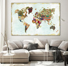 Pattern World Map by Laura Marshall on GIANT ART - brown maps