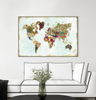 Pattern World Map by Laura Marshall on GIANT ART - brown maps