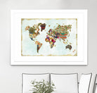 Pattern World Map by Laura Marshall on GIANT ART - brown maps