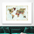 Pattern World Map by Laura Marshall on GIANT ART - brown maps