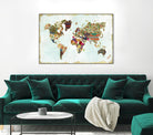 Pattern World Map by Laura Marshall on GIANT ART - brown maps