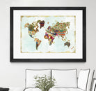 Pattern World Map by Laura Marshall on GIANT ART - brown maps