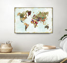Pattern World Map by Laura Marshall on GIANT ART - brown maps