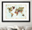 Pattern World Map by Laura Marshall on GIANT ART - brown maps