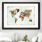 Pattern World Map by Laura Marshall on GIANT ART - brown maps