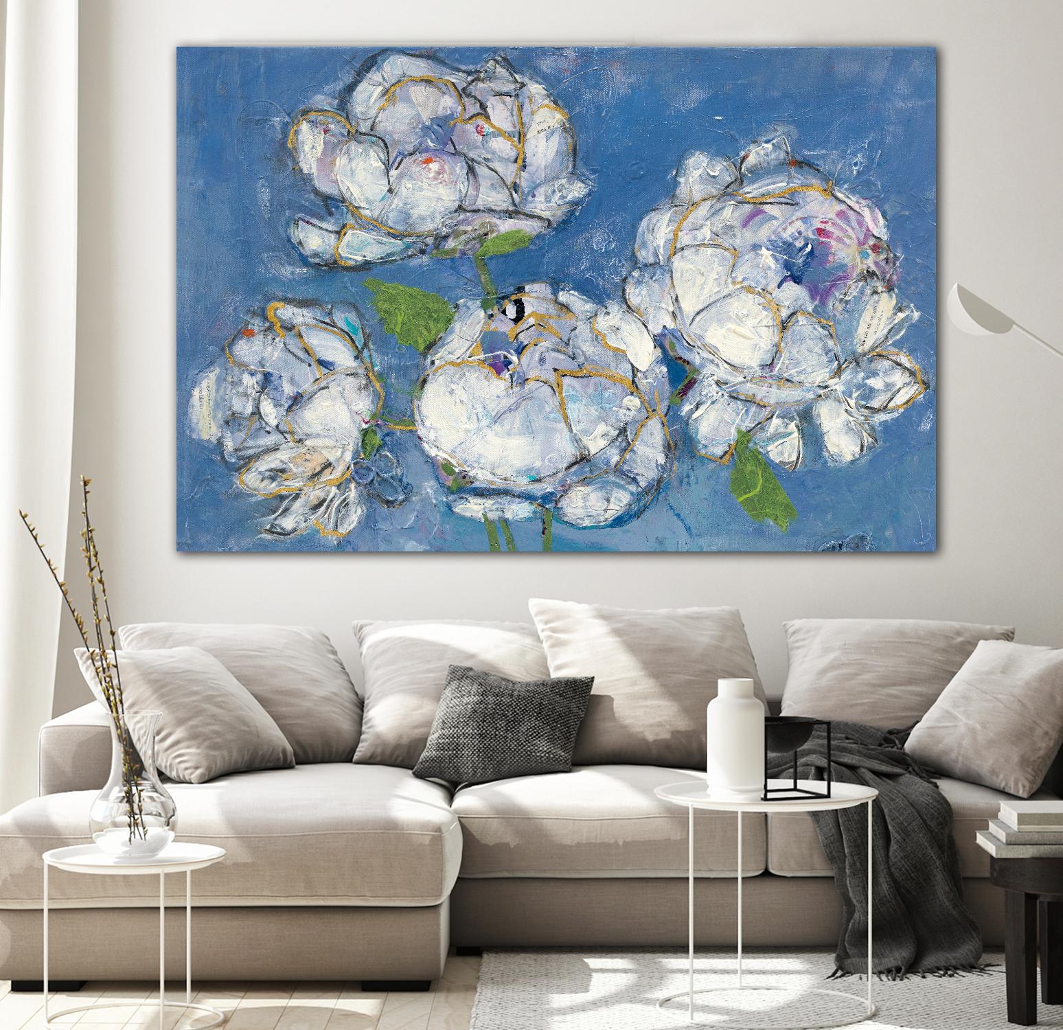 Vase of Peonies Crop by Kellie Day on GIANT ART - white floral