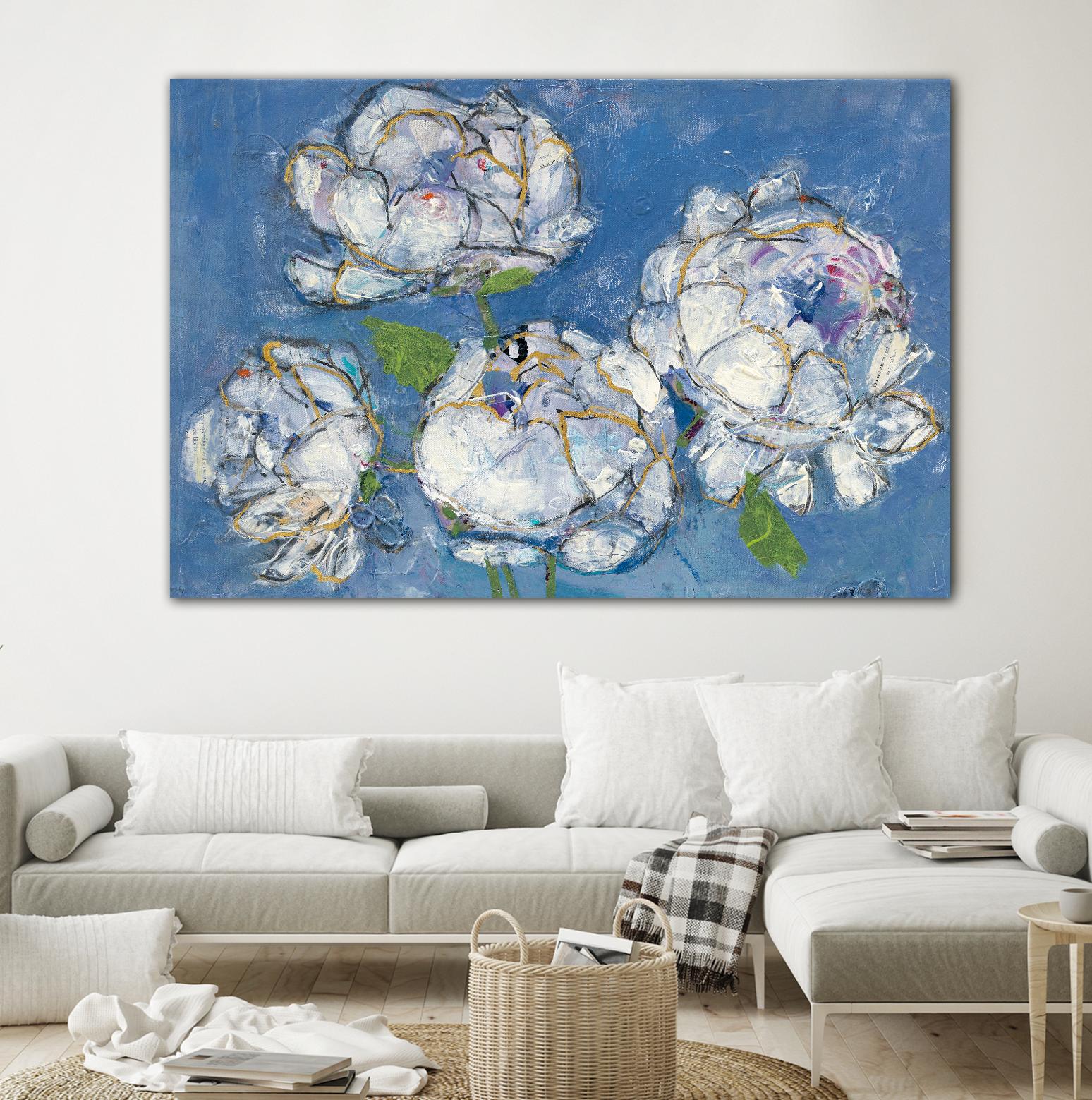 Vase of Peonies Crop by Kellie Day on GIANT ART - white floral