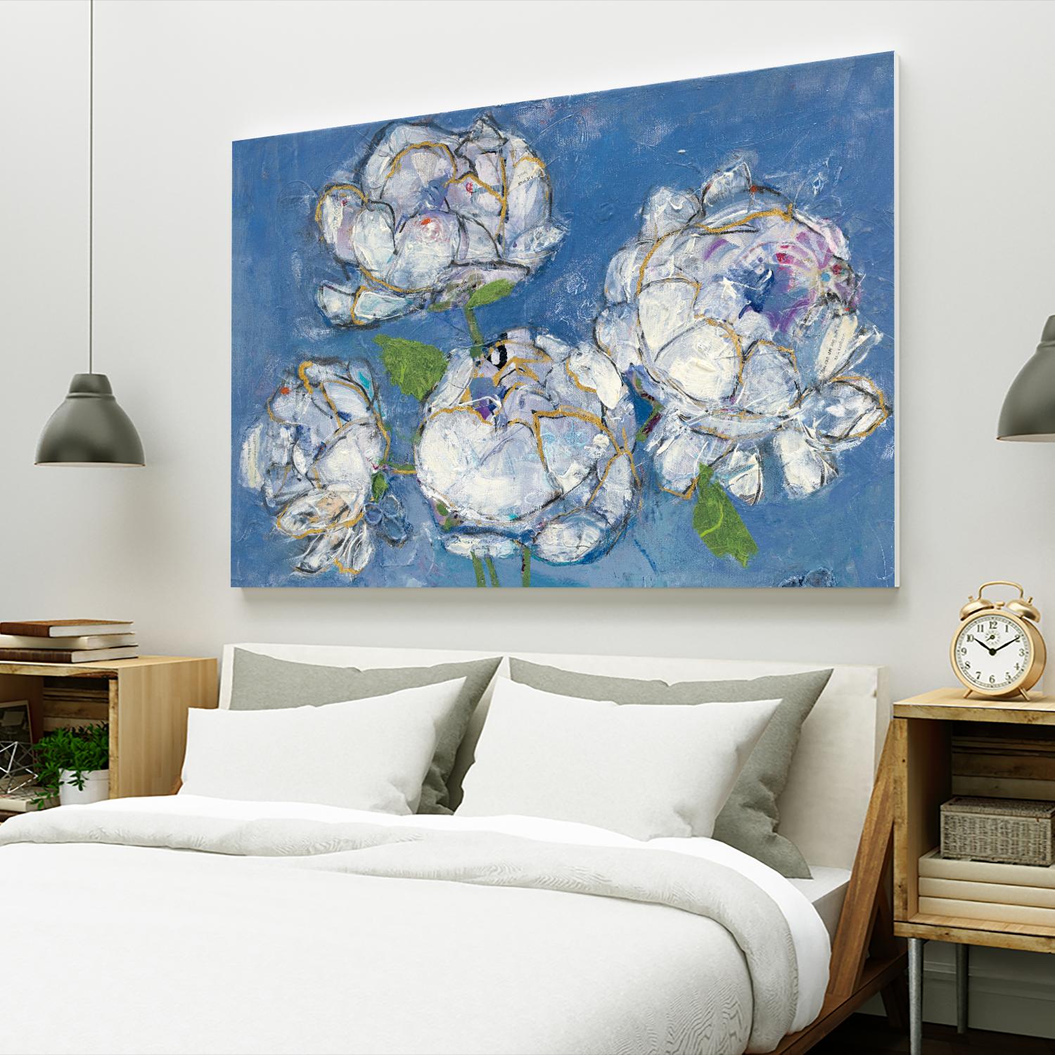 Vase of Peonies Crop by Kellie Day on GIANT ART - white floral