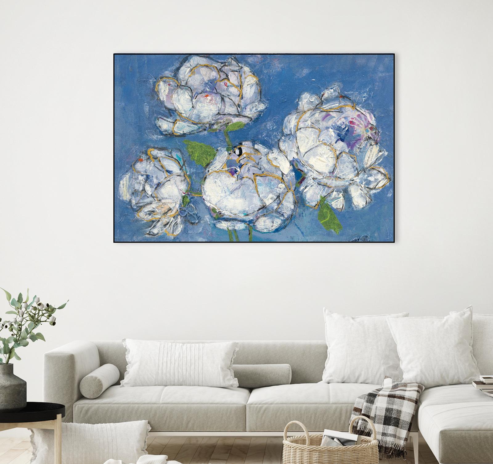 Vase of Peonies Crop by Kellie Day on GIANT ART - white floral