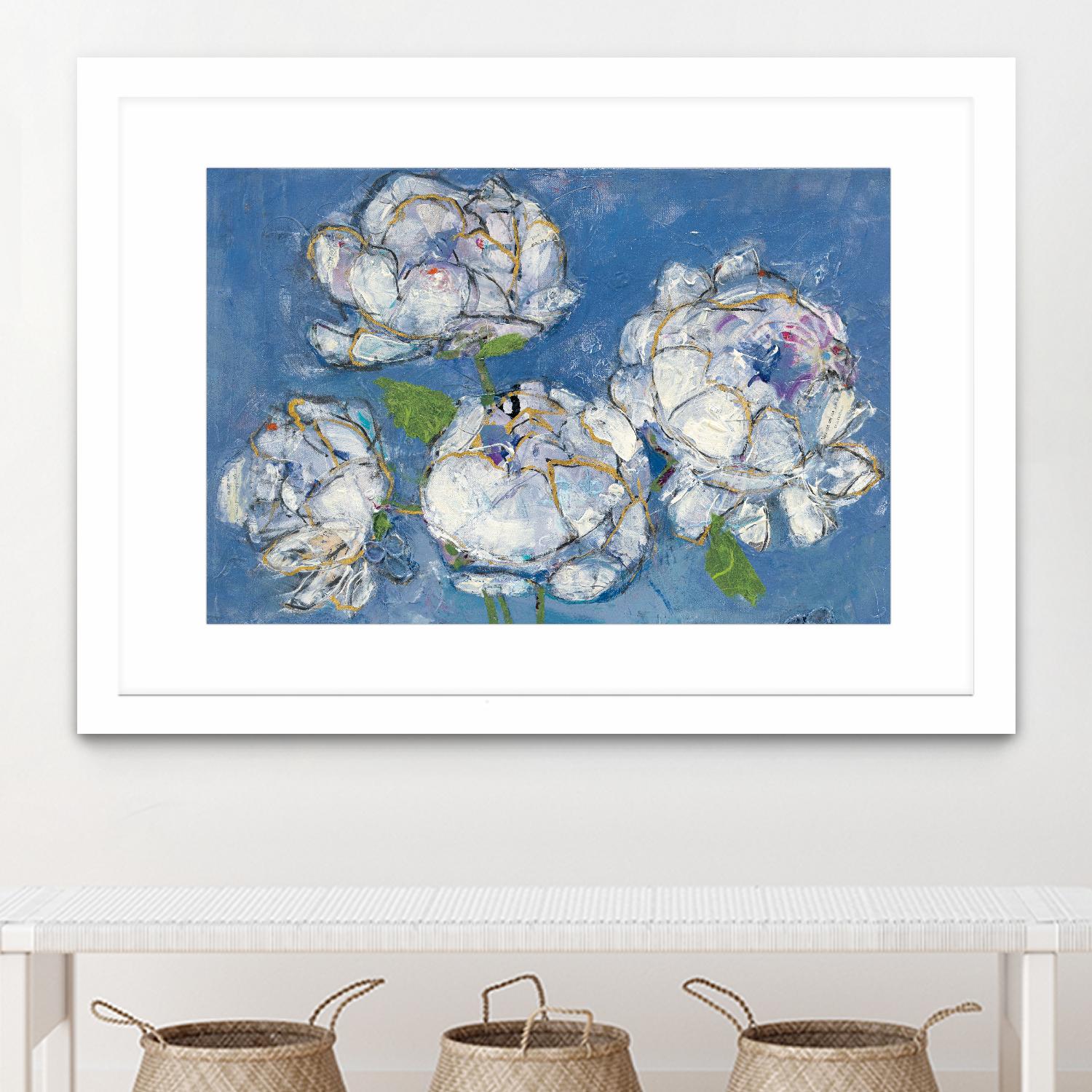Vase of Peonies Crop by Kellie Day on GIANT ART - white floral